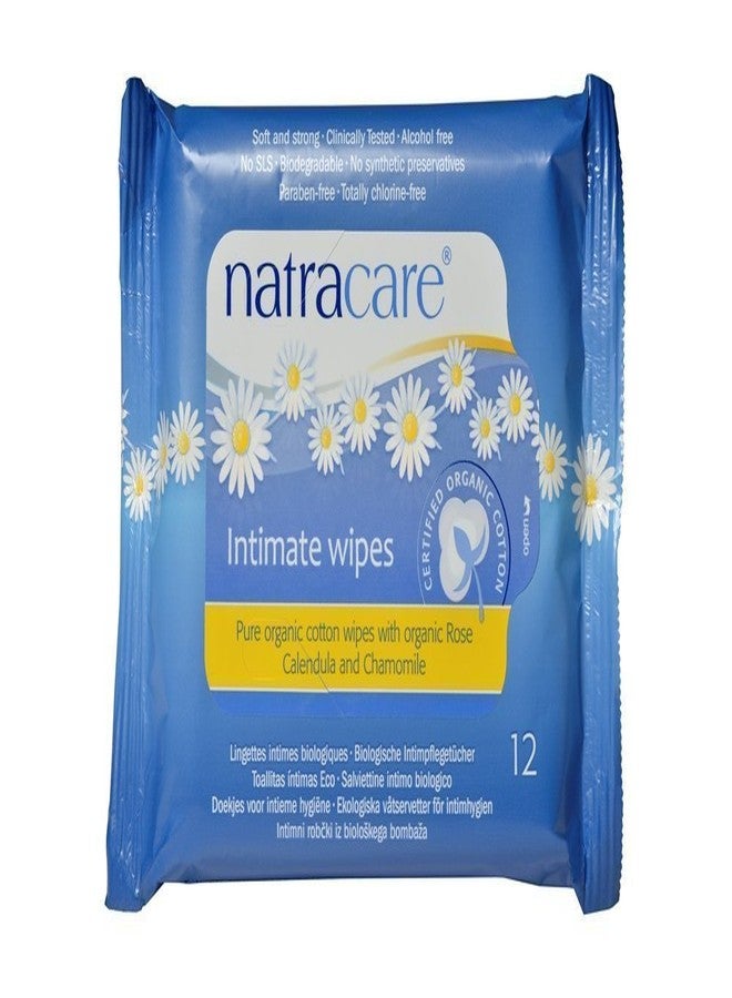 NATRACARE Wipes,Intimate,Cotton, 12 CT (Pack of 6)
